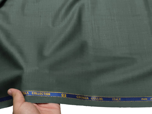 Georgia Gullini Extrafine Super 120s Wool Blended Suiting Fabric (Sage Green, Plain)