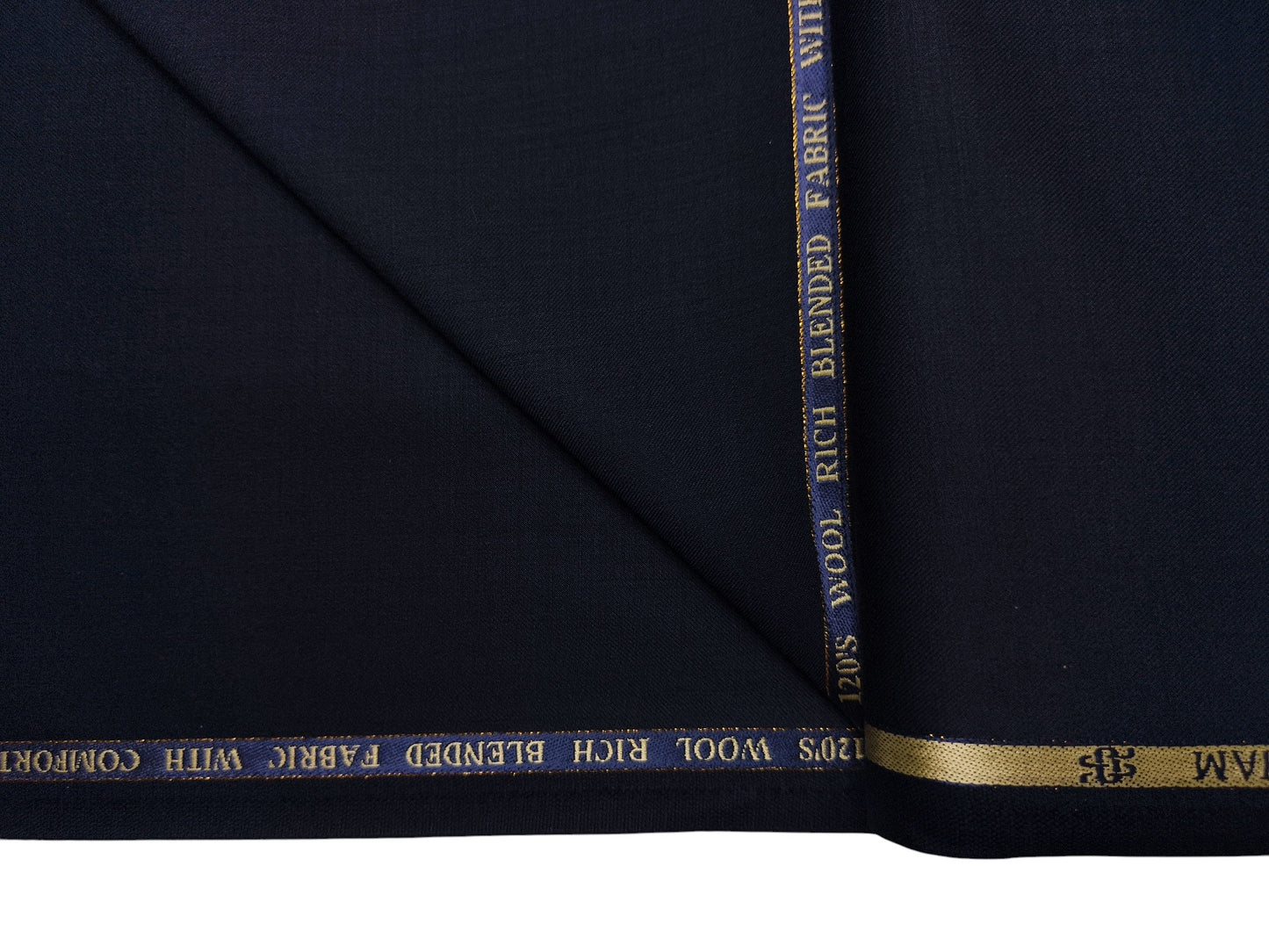 Georgia Gullini Extrafine Super 120s Wool Blended Suiting Fabric (Deep Navy Blue, Plain)