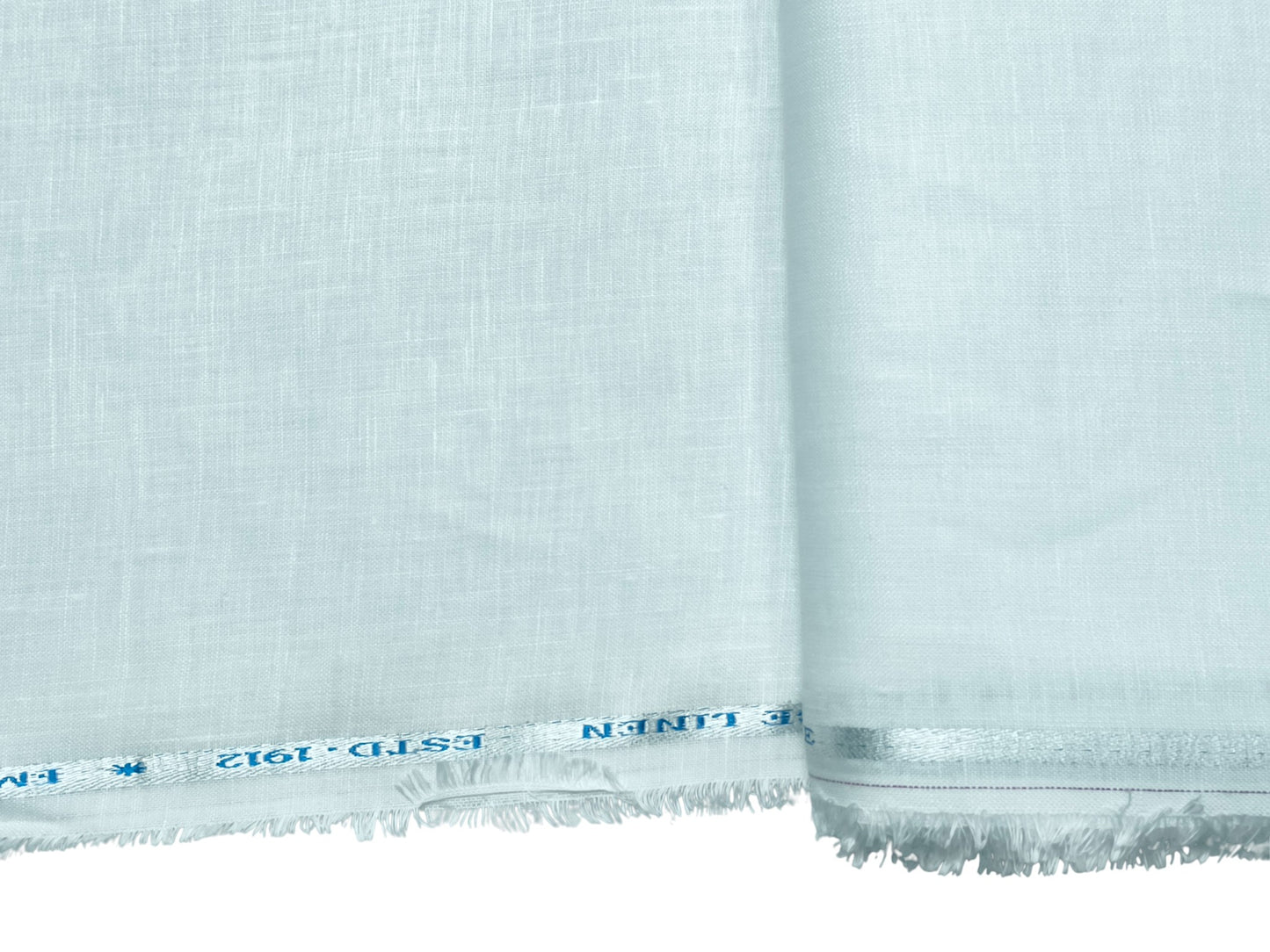 Burgoyne Emerald The Original Irish Heritage Linen Shirting Fabric (White Plain)