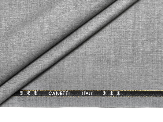 Canetti Italy Super 100's Merino Wool Blend Suiting Fabric (Dove Grey Plain)