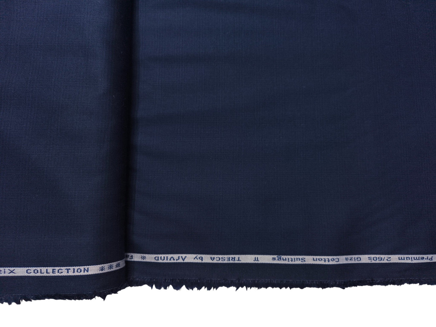 Arvind Tresca 2/60s 100% Pure Giza Cotton Suiting Fabric (Navy Blue, Subtle Checks)