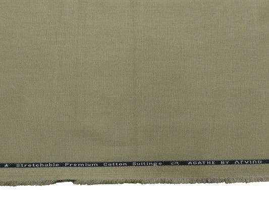 Arvind 100% Cotton Textured Suiting Fabric (Light Pista Plain)