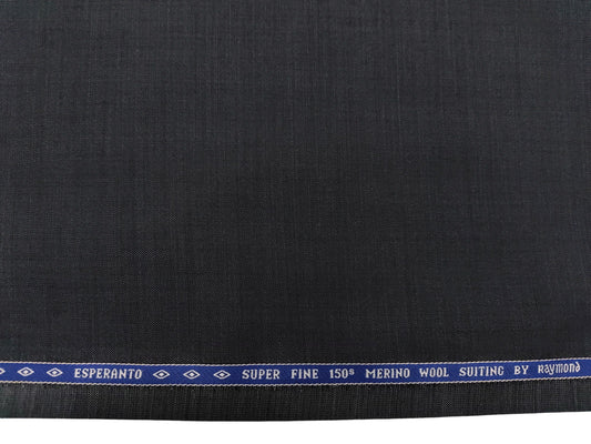 Raymond Esparanto 100% Wool Super 150s Suiting Fabric (Dark Grey, Self pattern)