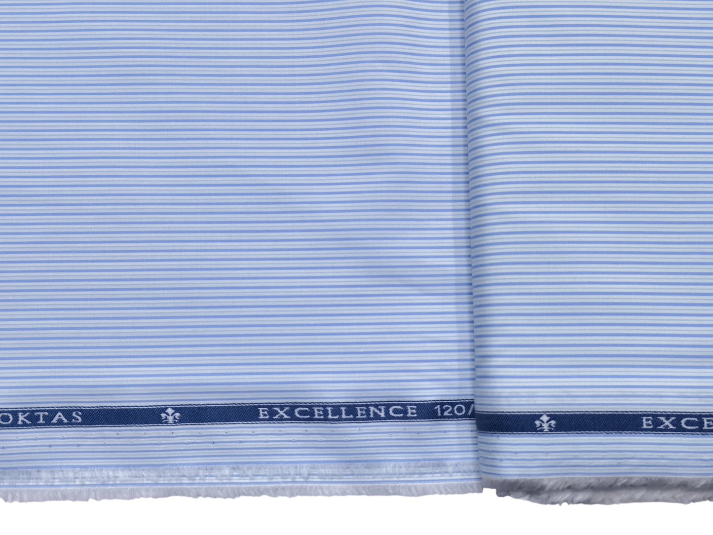 Giza House By Soktas 120/2 Finest Giza Cotton Shirting Fabric (Blue, Stripes)