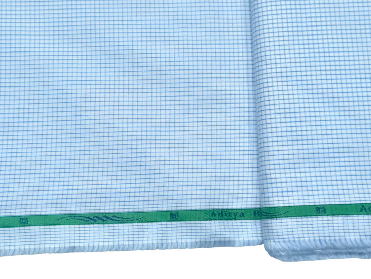 Grasim by Aditya Birla Group 100% Pure Cotton Shirting Fabric (Blue , Microchecks)