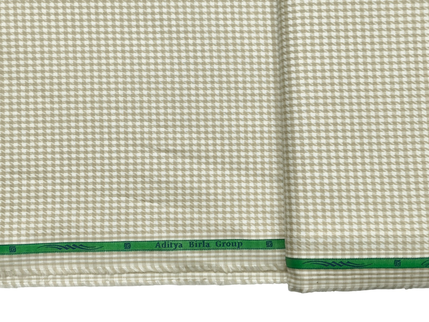 Grasim by Aditya Birla Group 100% Pure Cotton Shirting Fabric (Beige, Patterned Checks)