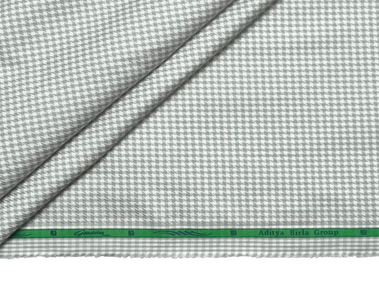 Grasim by Aditya Birla Group 100% Pure Cotton Shirting Fabric (Grey, Patterned Checks)