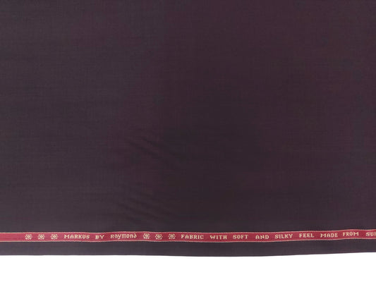Raymond Markus Super 70s Merino Wool Blended Suiting Fabric (Wine, Plain Weave)