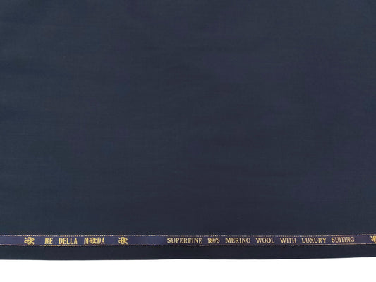 Georgia Gullini Italy Super 180s Merino Wool Blend Suiting Fabric (Blue, Plain Weave)