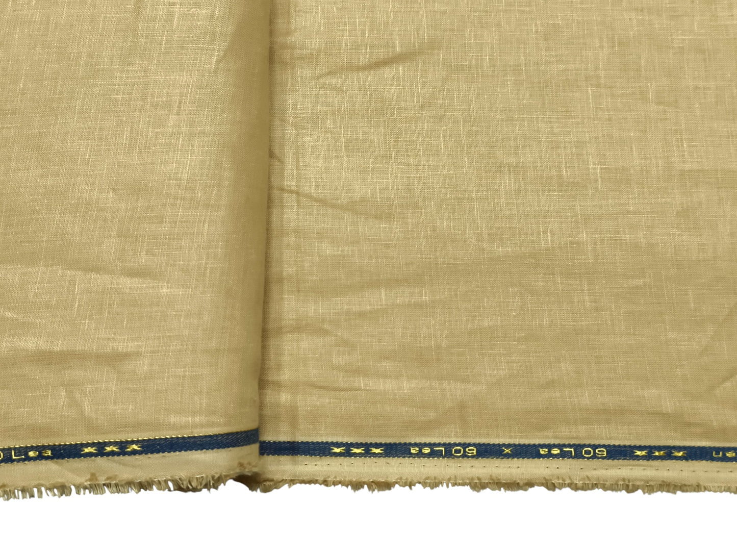 100% Pure European Linen 60 LEA Shirting Fabric (Sand Beige, Plain Weave)