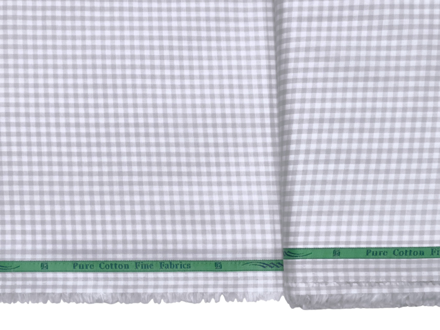 Grasim by Aditya Birla Group 100% Pure Cotton Shirting Fabric (Light Grey Microcheks)