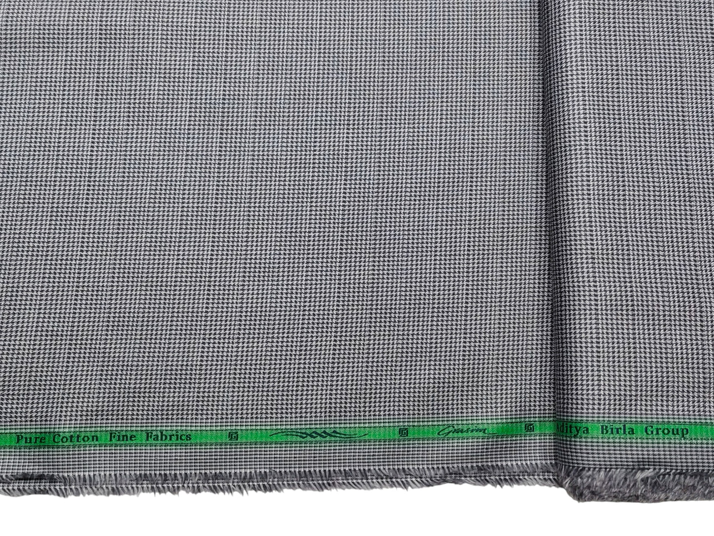 Grasim by Aditya Birla Group 100% Pure Cotton Shirting Fabric (Grey, Patterned)