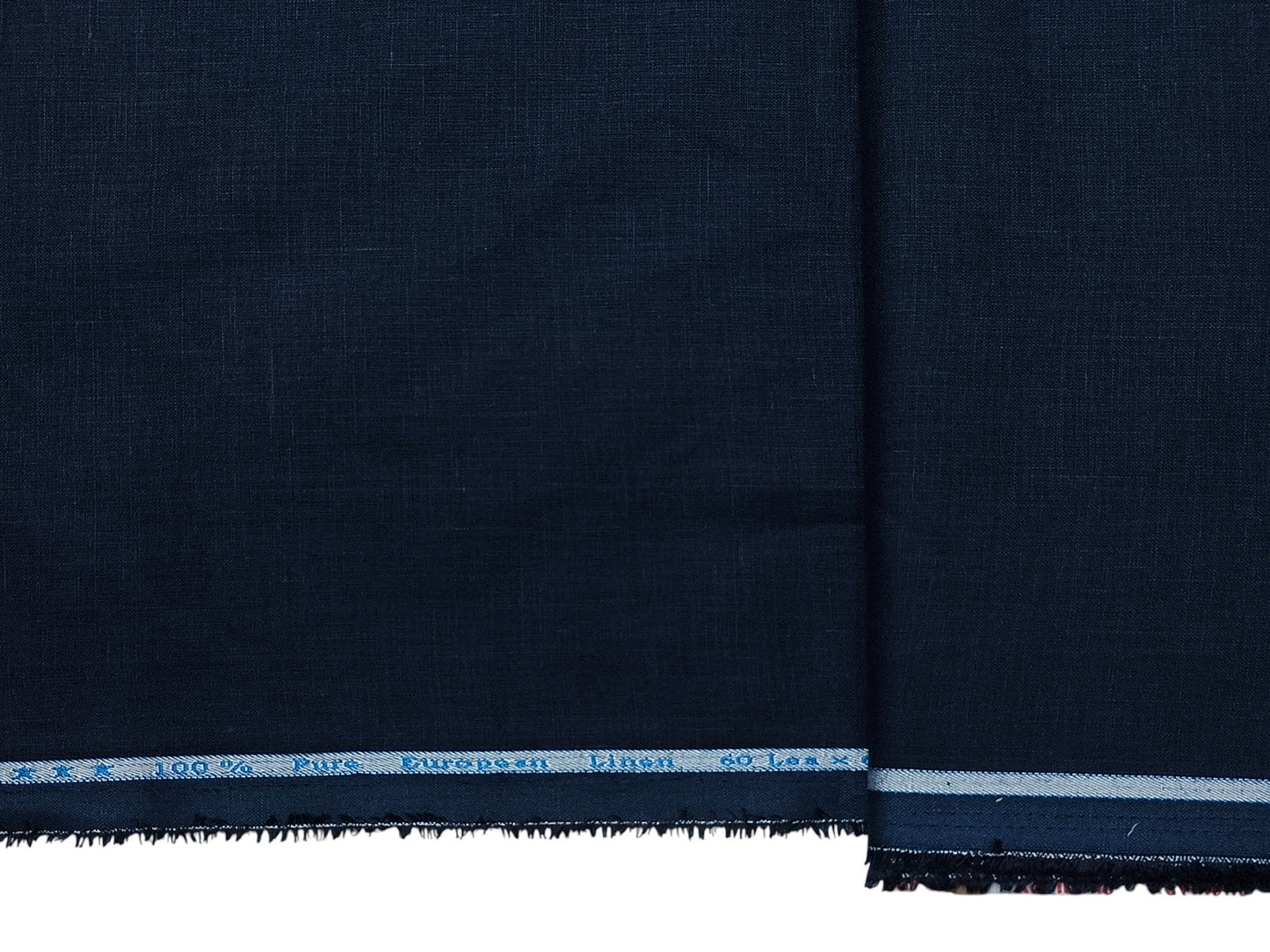 100% Pure European Linen 60 LEA Shirting Fabric (Navy Blue, Plain Weave)