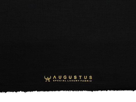 Augustus TR Blend Premium Suiting Fabric (Black, Plain Weave)