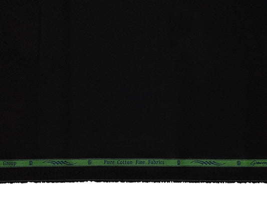 Grasim by Aditya Birla Group 100% Pure Cotton Premium Shirting Fabric (Black, Plain)
