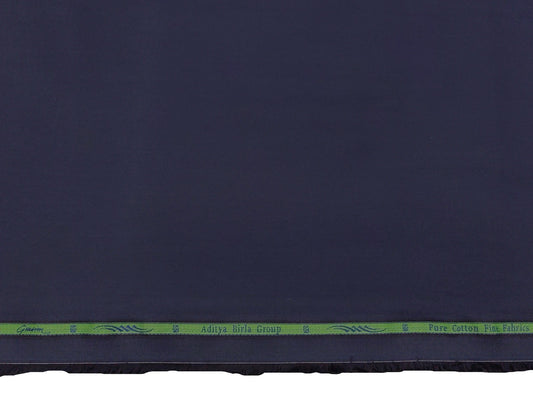 Grasim by Aditya Birla Group 100% Pure Cotton Premium Shirting Fabric (Dark Navy Blue, Plain)