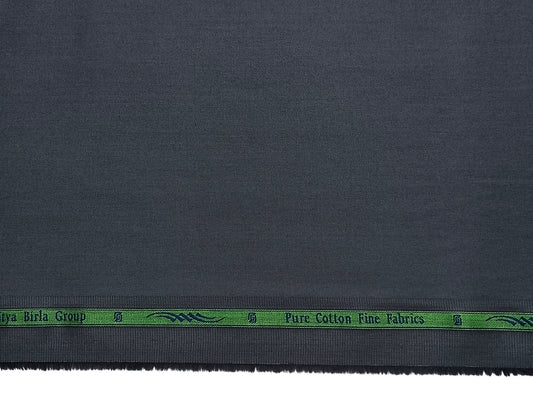 Grasim by Aditya Birla Group 100% Pure Cotton Premium Shirting Fabric (Dark Grey, Plain)