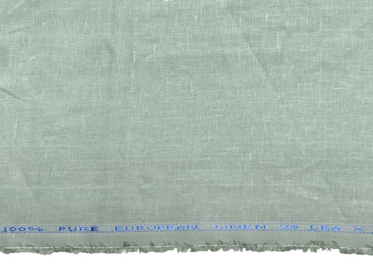 100% Pure European Linen 25 LEA Suiting Fabric (Light Pista Green Plain)