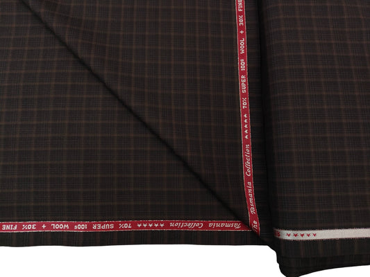 Raymond The Tasmania Collection 70% Wool Super 100s Suiting Fabric (Brown, Multichecks)