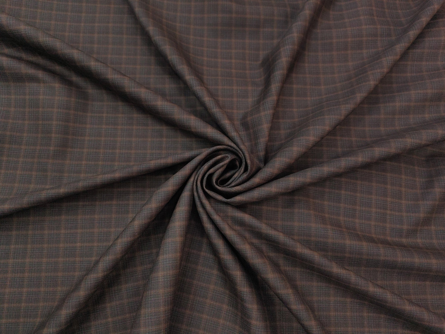 Raymond The Tasmania Collection 70% Wool Super 100s Suiting Fabric (Brown, Multichecks)