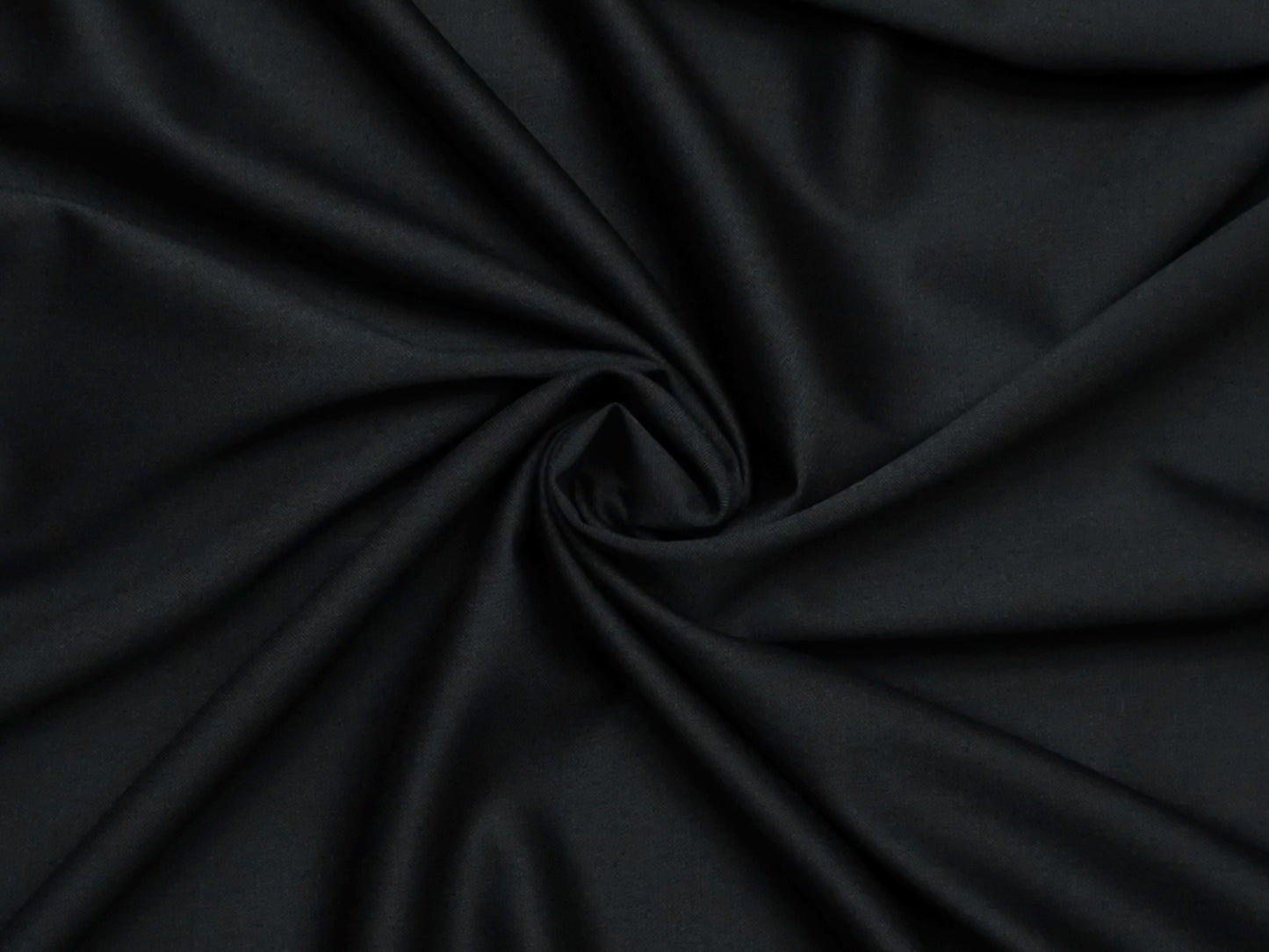 Raymond 100% Wool Stretched Suiting Fabric (Black, Plain Weave)