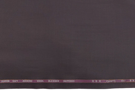 Canetti Italy Super 100s Merino Wool Blend Suiting Fabric (Dark Brown, Plain)