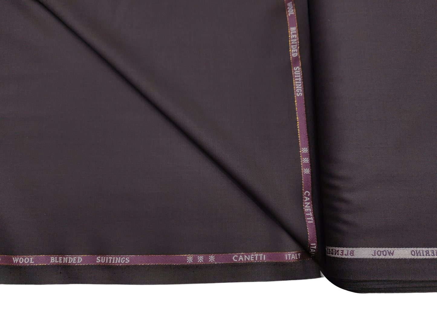 Canetti Italy Super 100s Merino Wool Blend Suiting Fabric (Dark Brown, Plain)