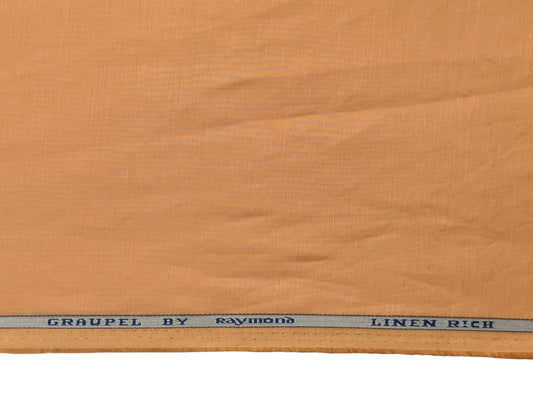 Raymond Cotton Linen Blended Shirting Fabric (Orange , Plain)
