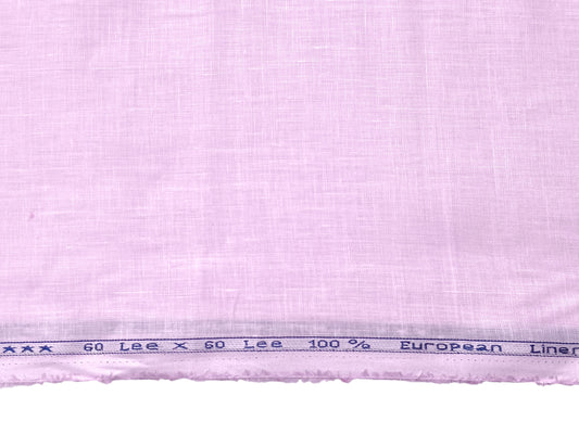 100% Pure European Linen 60 LEA Shirting Fabric (Light Pink, Plain)