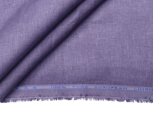 100% Pure European Linen 60 LEA Shirting Fabric (Light Violet, Plain)