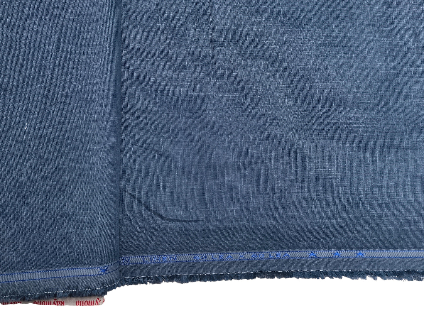 100% Pure European Linen 60 LEA Shirting Fabric (Light Prussian Blue, Plain)