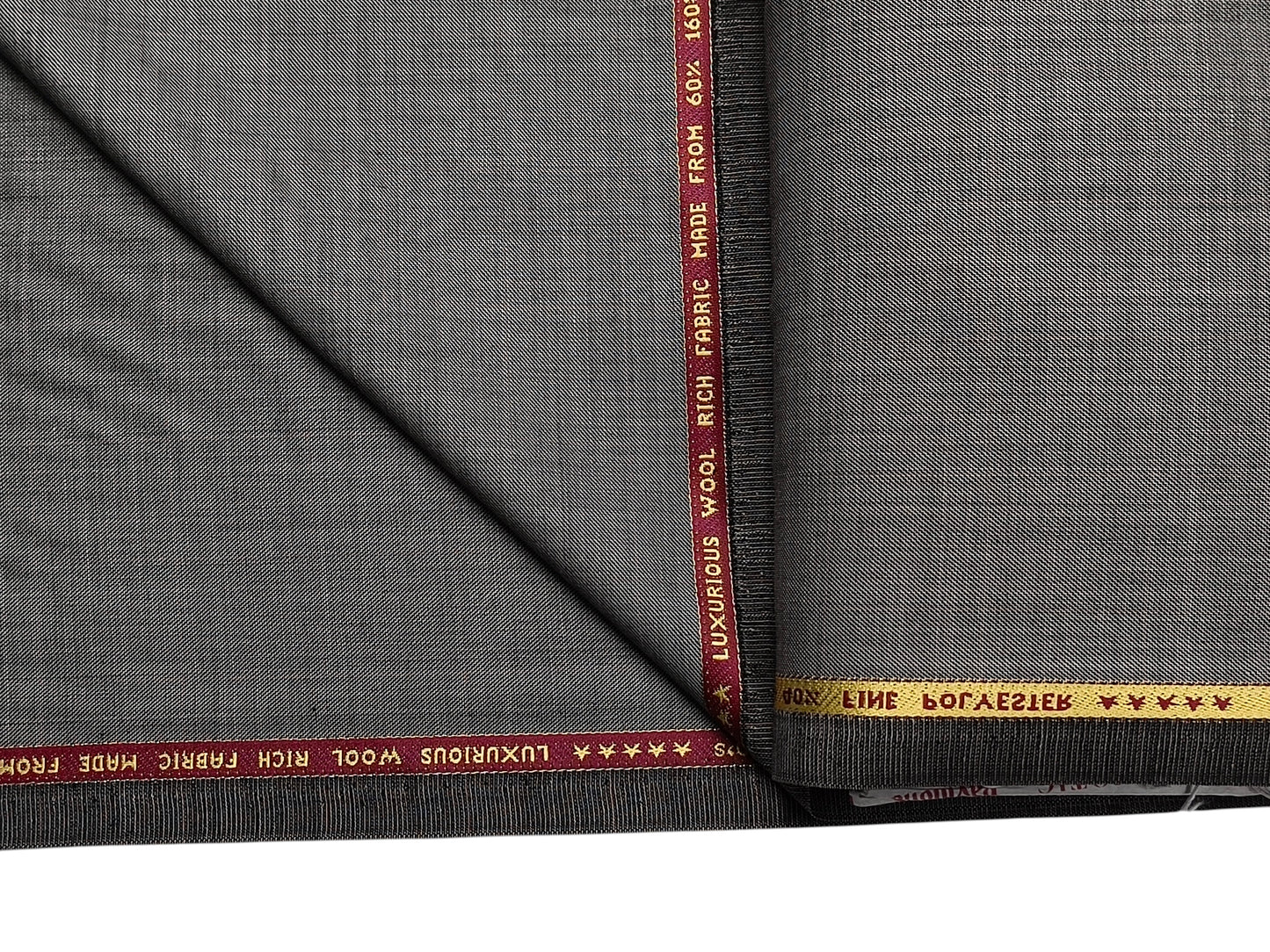 Raymond Super Luxe 60% Wool Super 160s Suiting Fabric (Grey, Self Design)