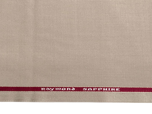Raymond Sapphire Merino Wool Blended Suiting Fabric (Light Beige, Plain)