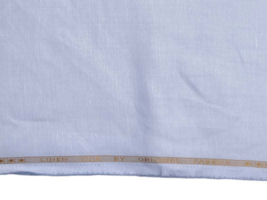 Premium Linen Silk Blended Shirting Fabric (Blue, Plain)