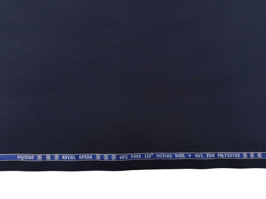 Raymond Royal Opera 60% Wool Super 120s Suiting Fabric (Navy Blue, Subtle Pinstripes)