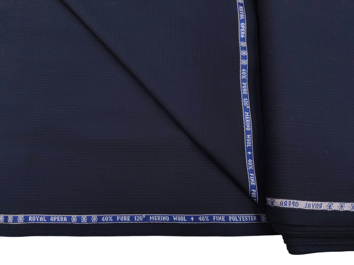 Raymond Royal Opera 60% Wool Super 120s Suiting Fabric (Navy Blue, Subtle Pinstripes)