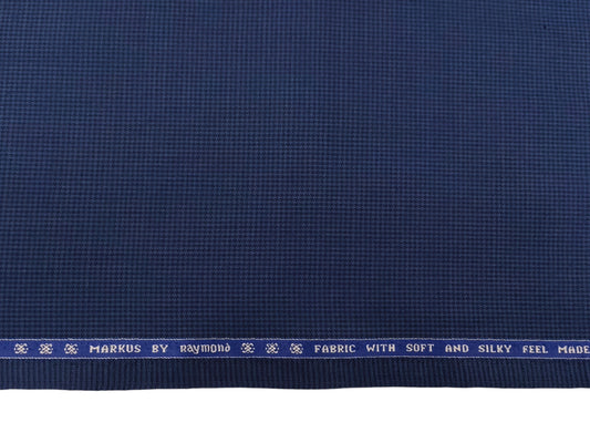 Raymond Markus Super 70s Premium Suiting Fabric (Blue, Houndstooth Pattern)