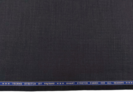 Raymond Techno Stretch Wool Blended Suiting Fabric (Charcoal Grey, Self Design)