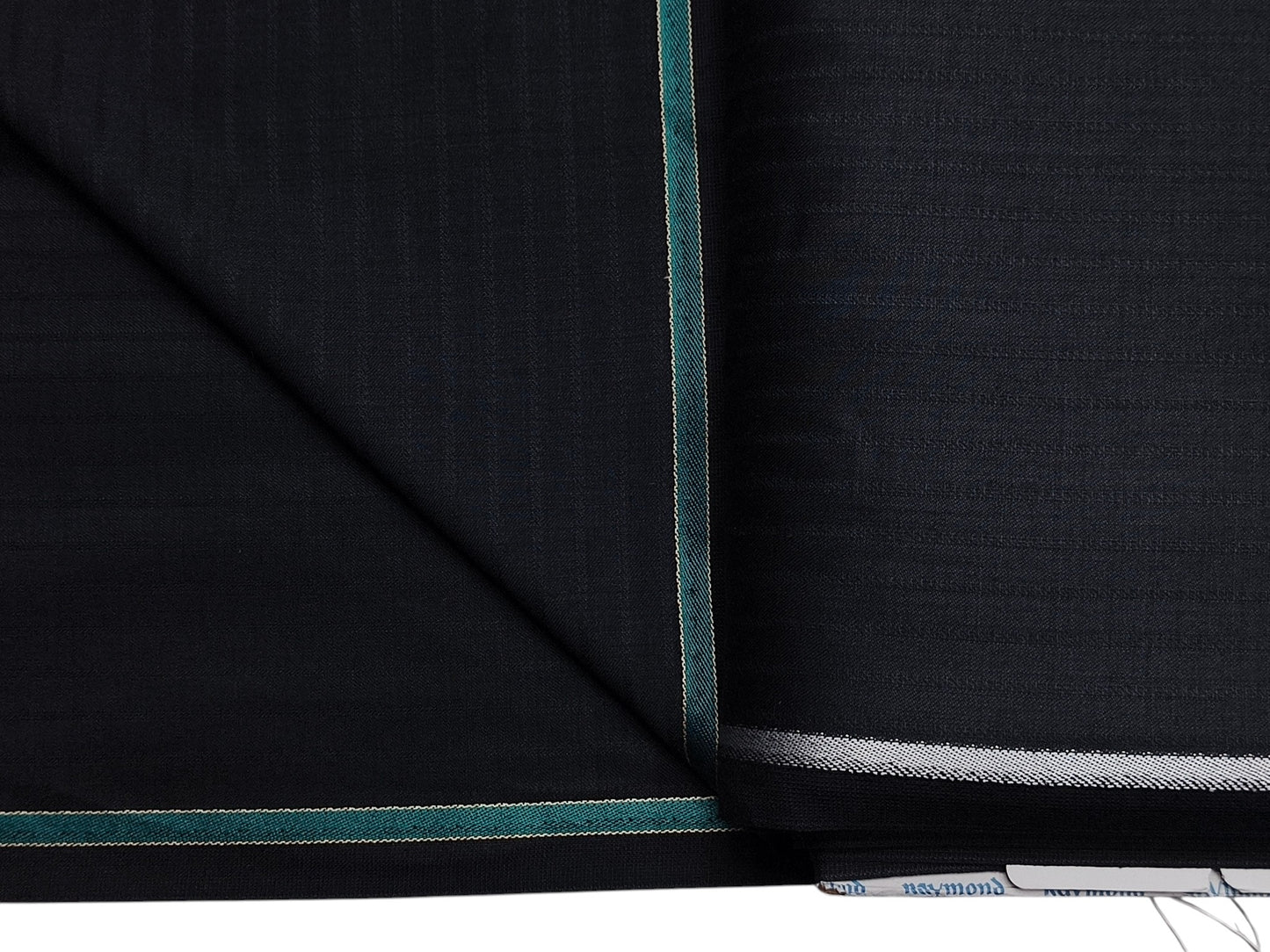 Raymond Excellence Wool Blended Suiting Fabric (Black, Pinstripes)