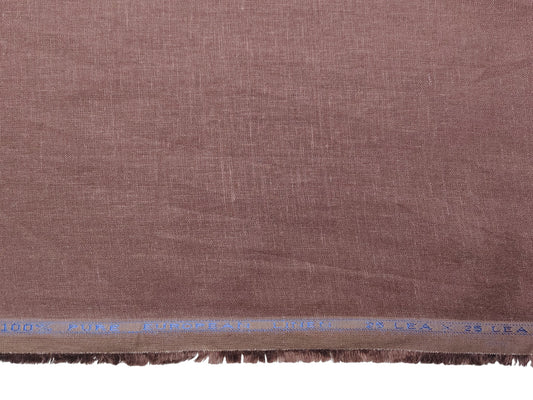 100% Pure European Linen 25 LEA Suiting Fabric (Rust Brown, Plain)