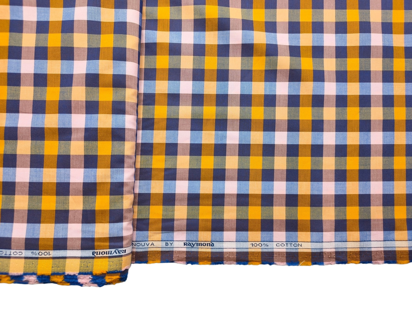 Raymond 100% Premium Cotton Shirting Fabric (Multicolour, Checks)