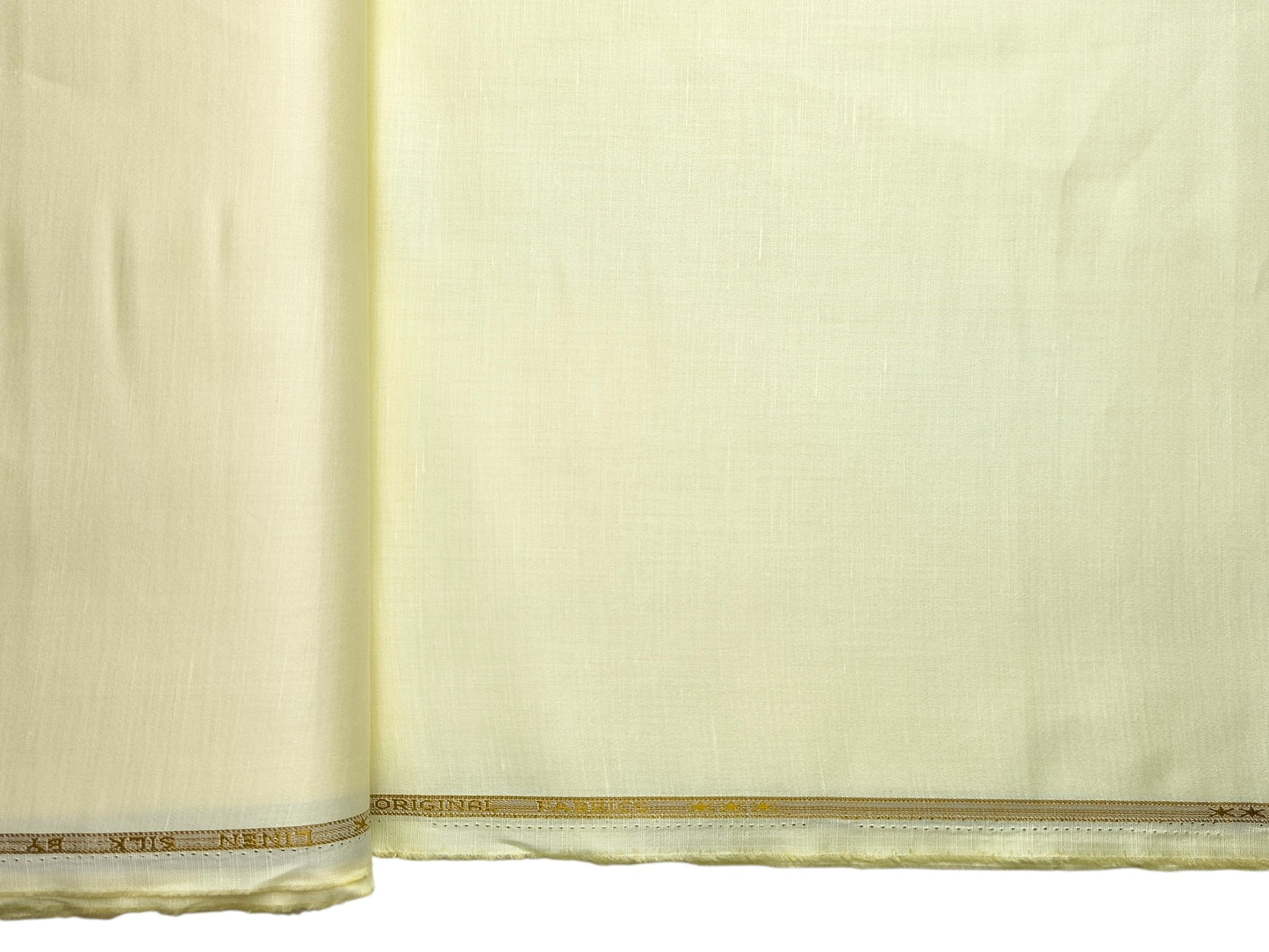 Premium Linen Silk Blended Shirting Fabric (Lemon, Plain)