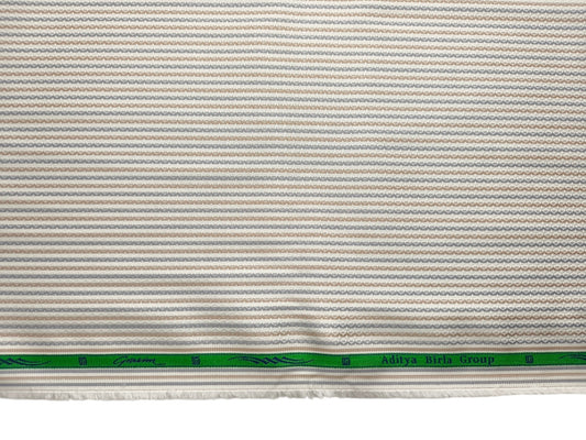 Grasim By Aditya Birla Group 100% Pure Cotton Shirting Fabric (Brown & Grey , Multistripes)