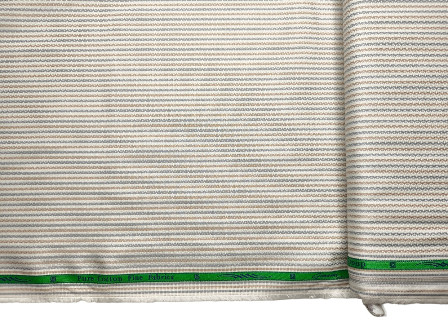 Grasim By Aditya Birla Group 100% Pure Cotton Shirting Fabric (Brown & Grey , Multistripes)