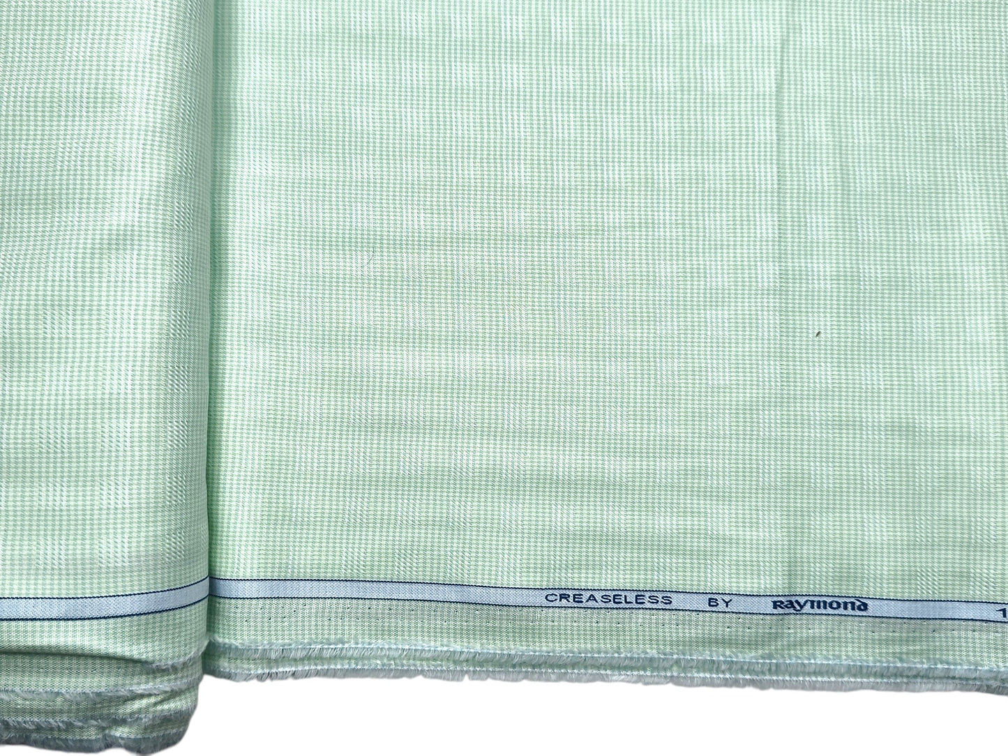 Raymond 100% Premium Cotton Shirting Fabric (Light Green, Patterned)