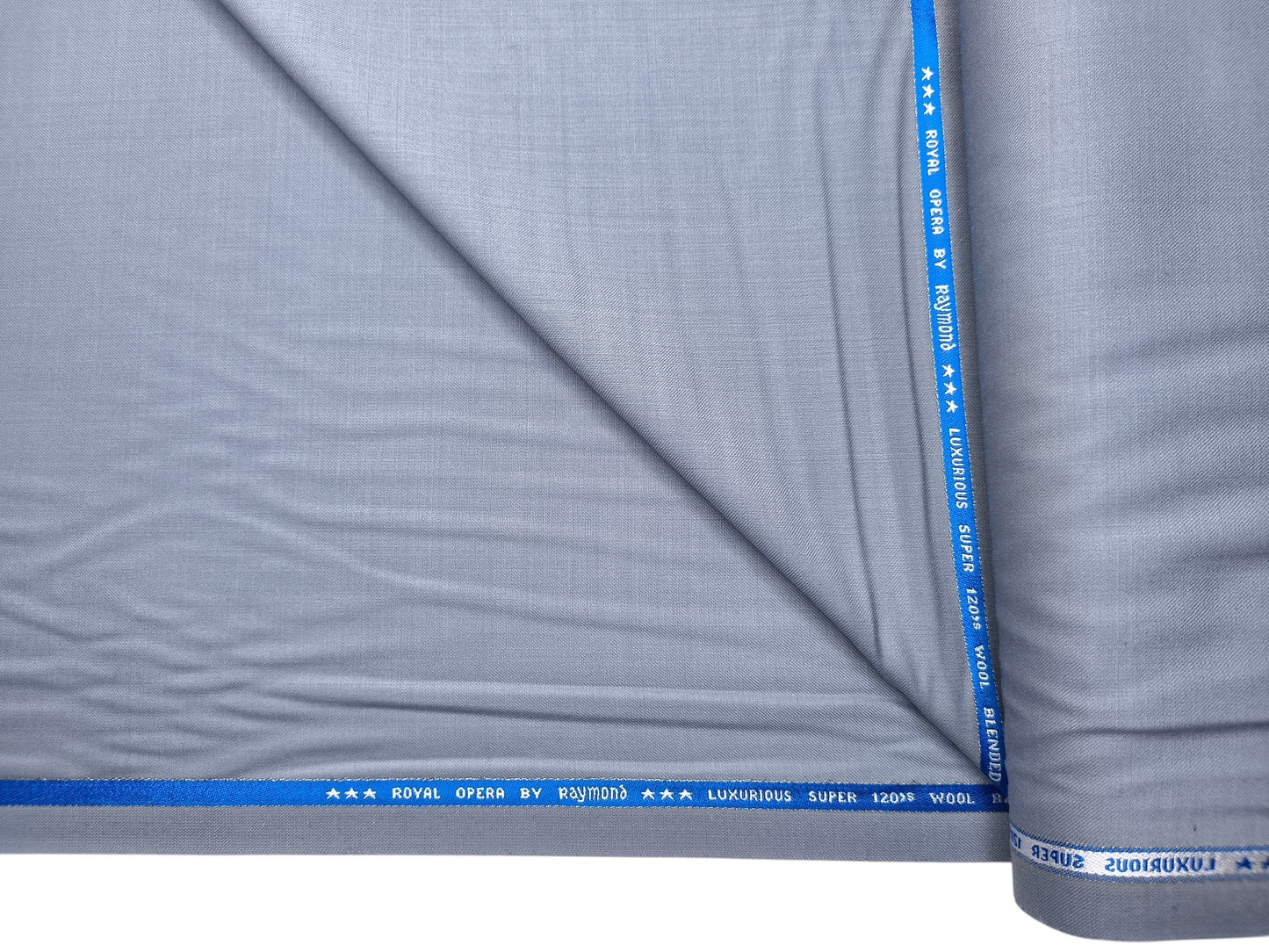 Raymond Royal Opera 70% Wool Super 120s Suiting Fabric (Light Blueish Grey, Plain)