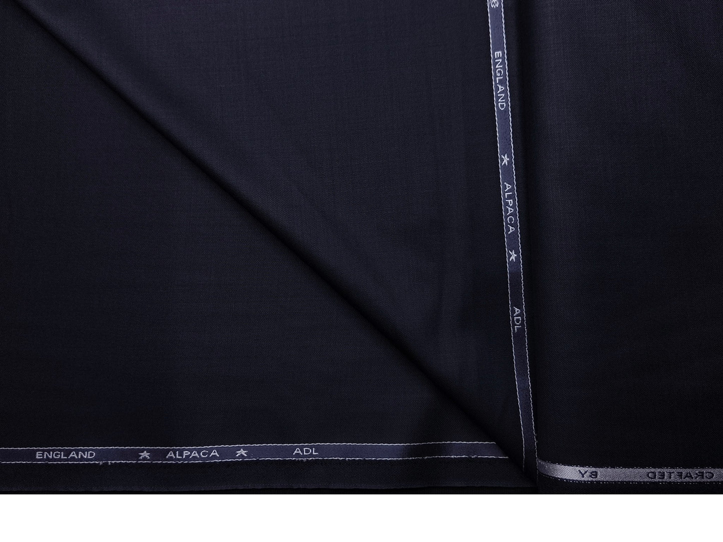Adlantino Super 110's Extrafine Merno Wool Blended Suiting Fabric (Deep Navy Blue, Plain)