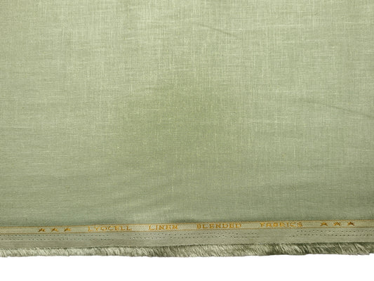 Premium Linen Lyocell Blended Shirting Fabric (Pista, Plain)