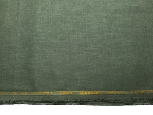 Premium Linen Lyocell Blended Shirting Fabric (Pastel Green, Plain)