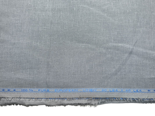 100% Pure Linen 60 LEA Shirting Fabric (Steel Grey, Plain)